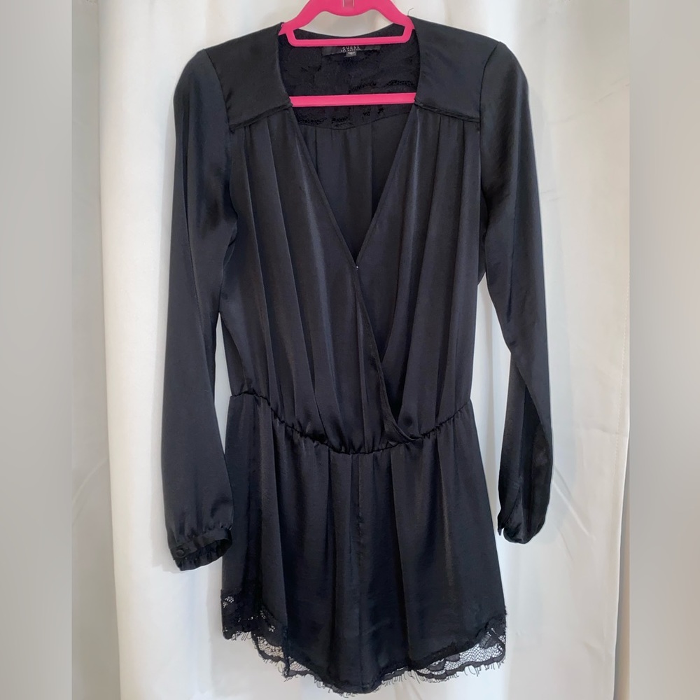 long sleeve satin romper